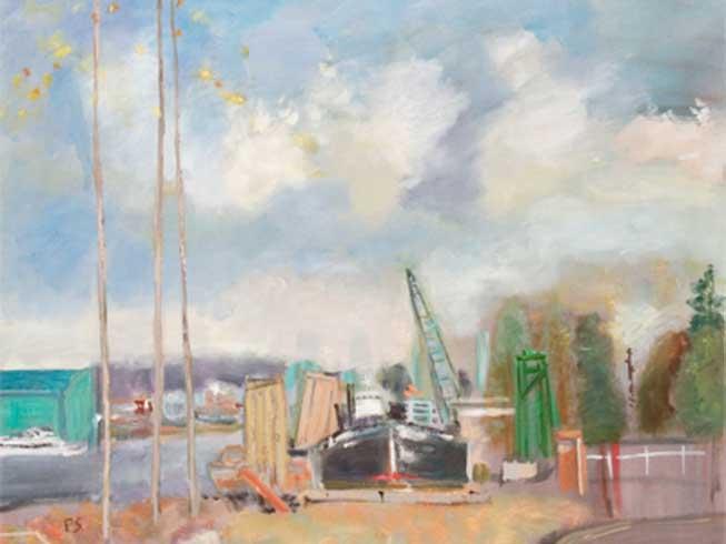 Barge and 3 Trees.